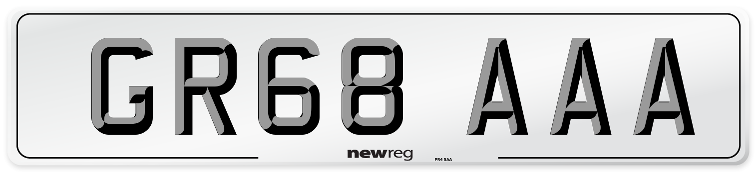 GR68 AAA Number Plate from New Reg